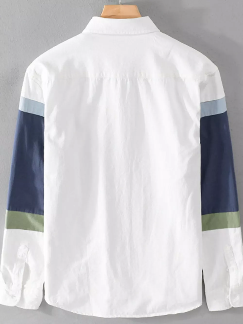 Men's Plus Size Contrast Button Up Long Sleeve Shirt, image 3