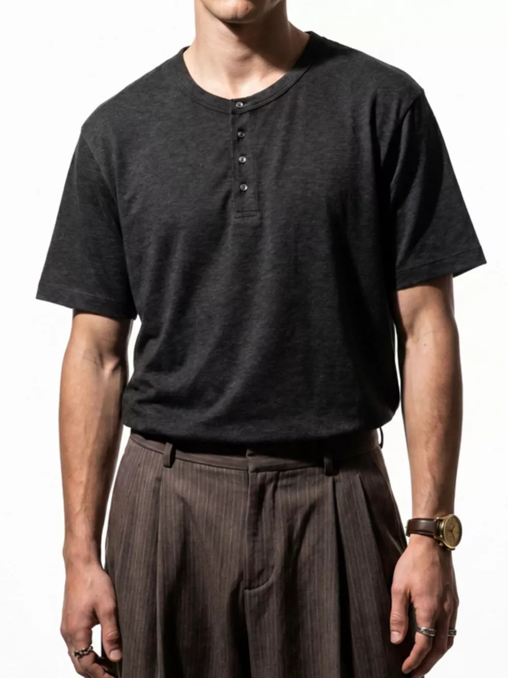 Men's Short Sleeve Henley T-Shirt, image 3