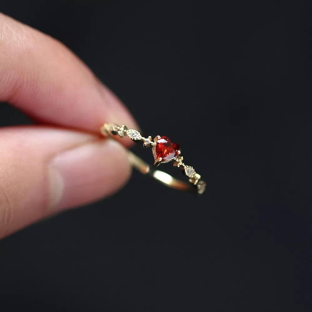 925 Sterling Silver Zircon Heart Open Ring, image 5
