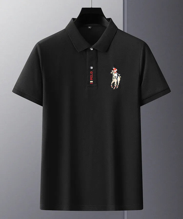 Men's Plus Size Classic Embroidered Short Sleeve Polo Shirt, image 14