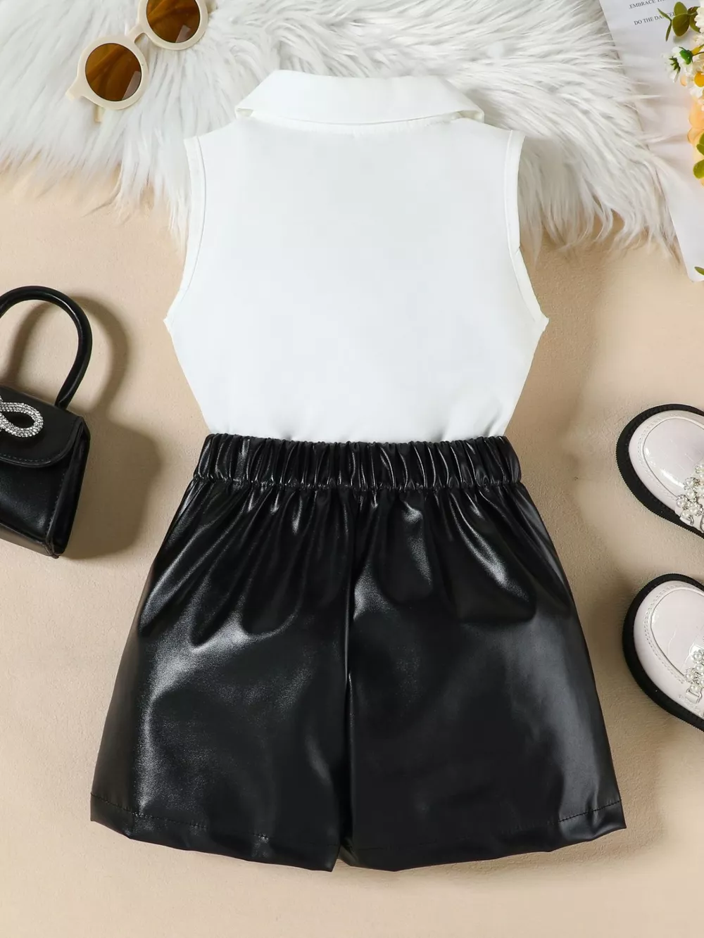 Children‘s Ruffle Decor Top & Button Detail Skort Set, image 14