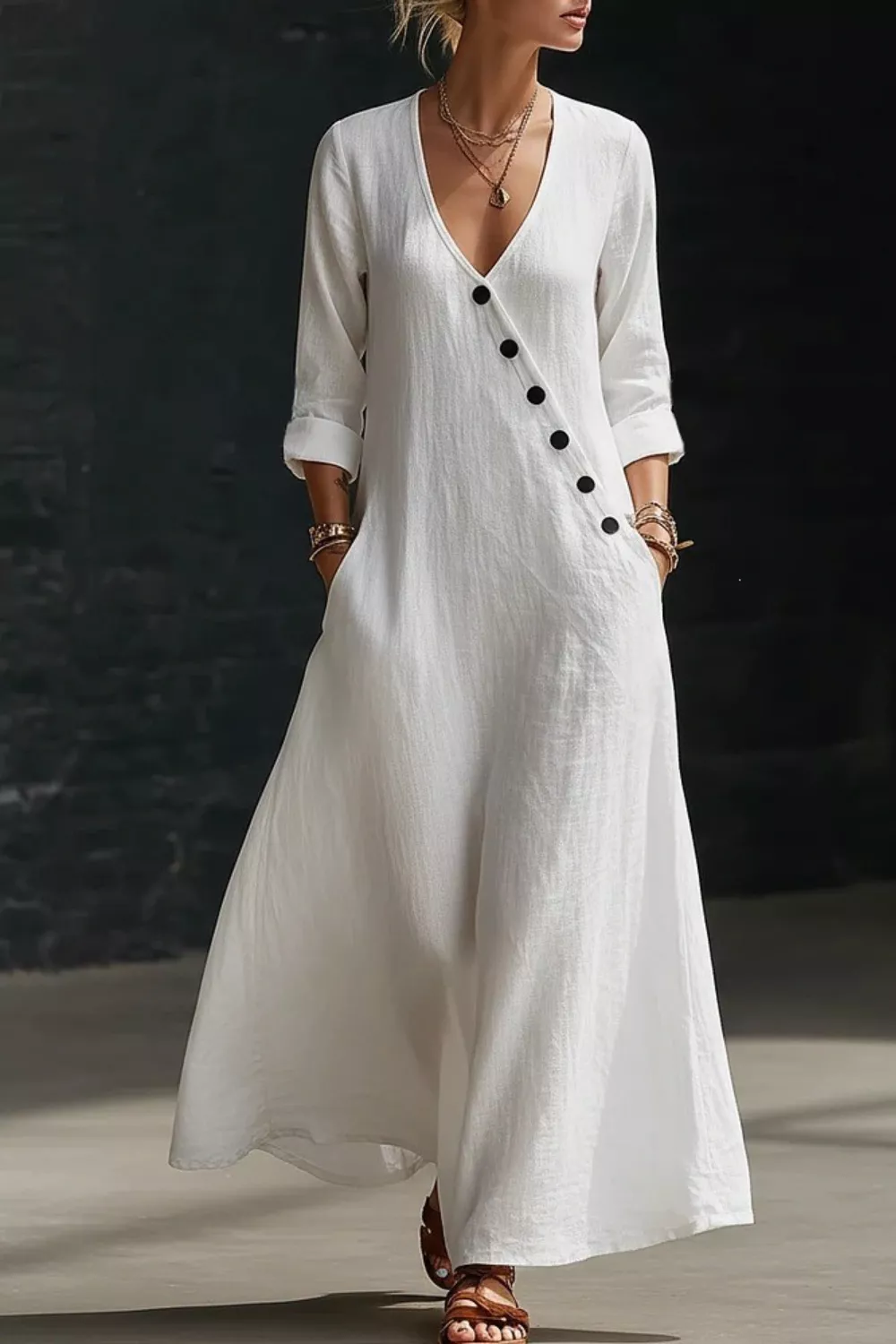 Surplice Long Sleeve Maxi Dress, image 2