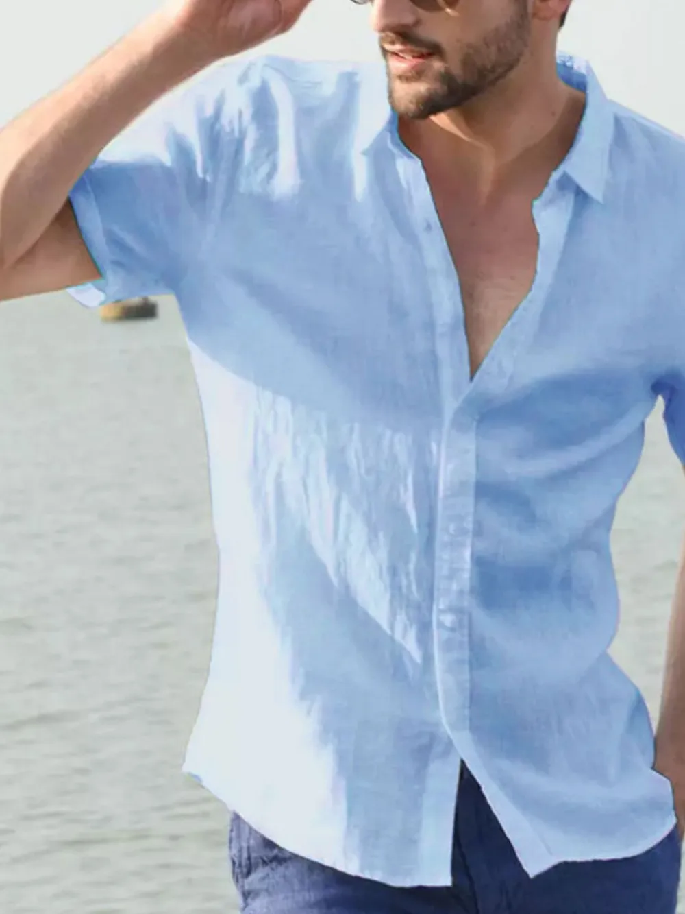 Men's Full Size Button Down Short Sleeve Shirt Plus Size, image 6