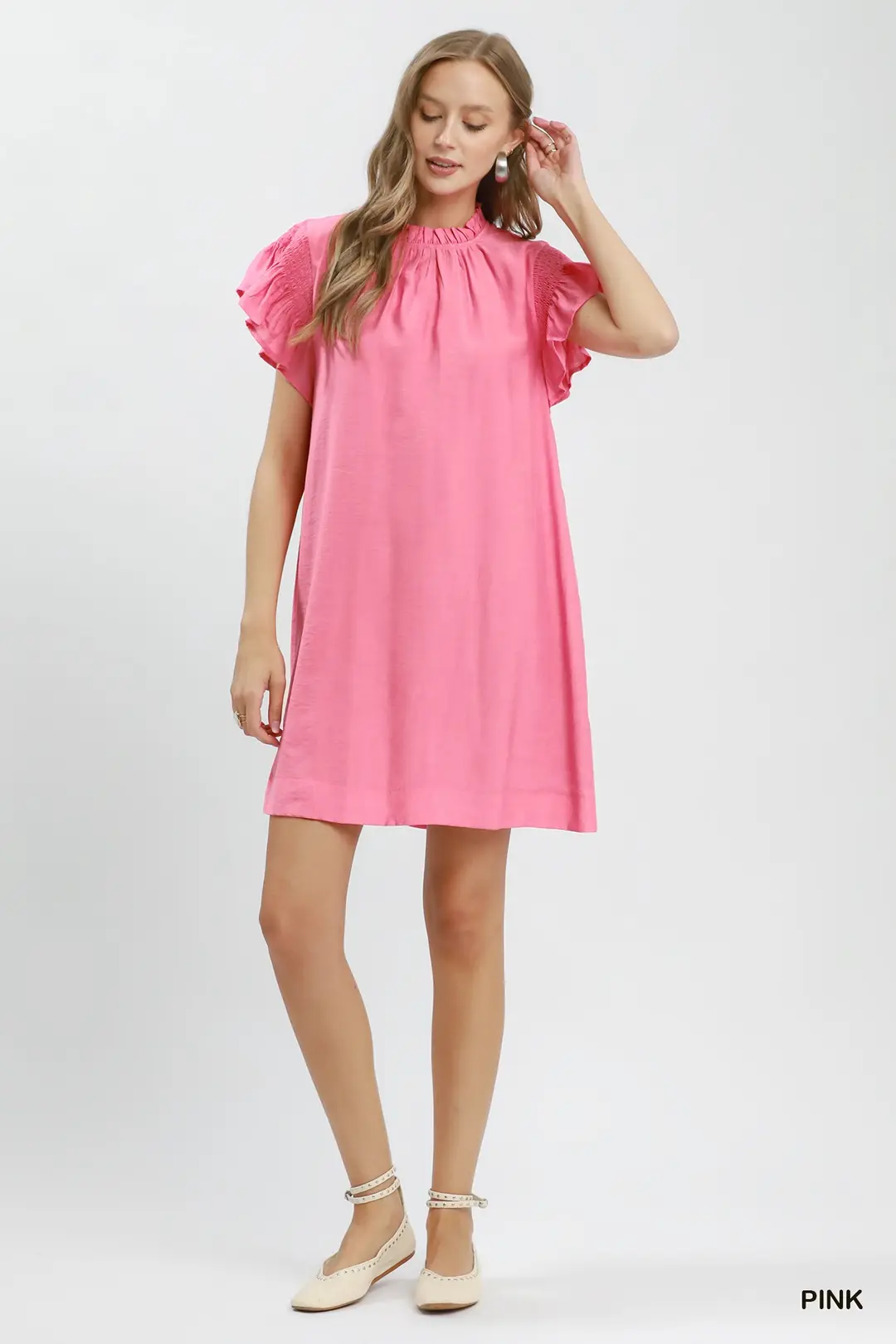 Ruffle Flutter Sleeve Dress, image 4