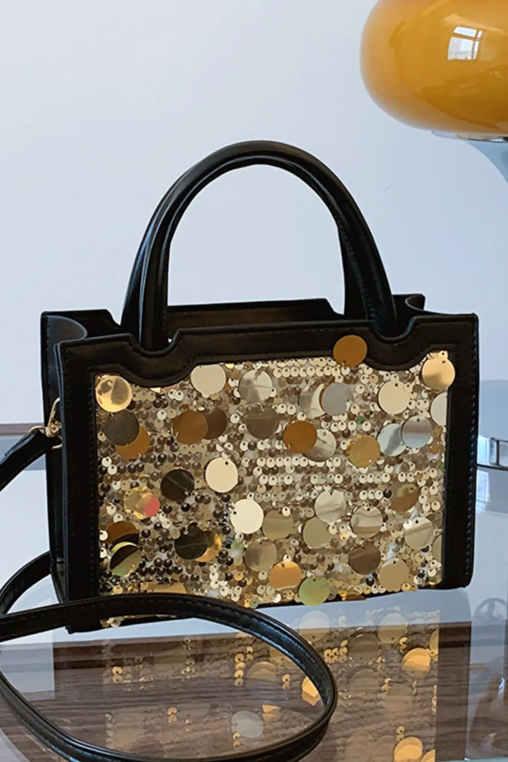 PU Leather Sequin Handbag, image 3