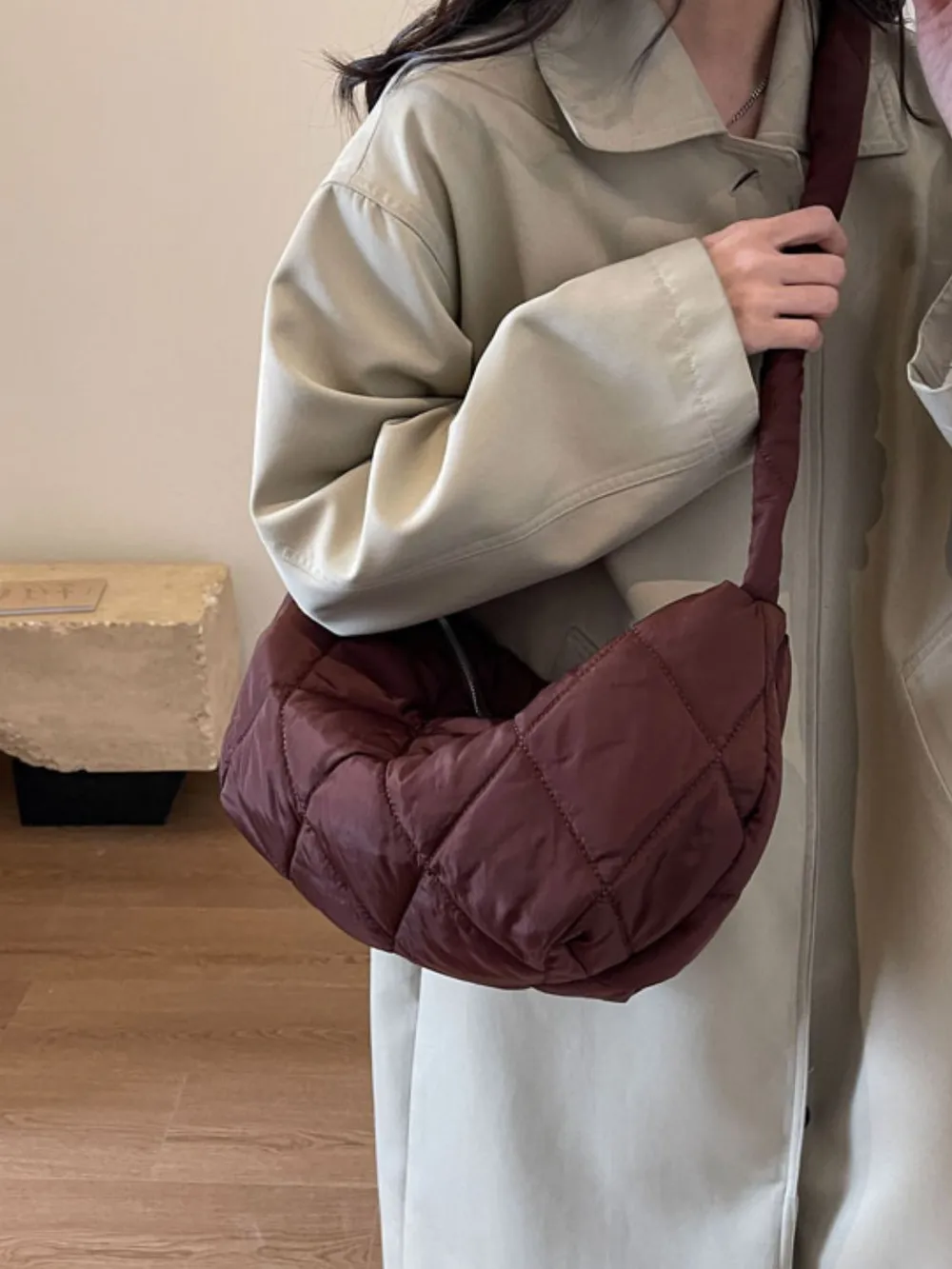 Quilted Polyester Crossbody Bag, image 5