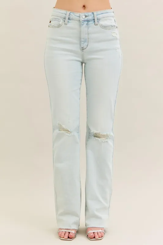 Full Size Destroy & Fray Hem Bootcut Jeans Plus Size, image 2