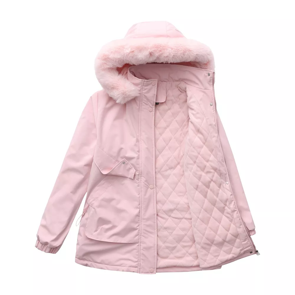Full Size Fur Hooded Warm Winter Parka Outerwear Plus Size, image 9