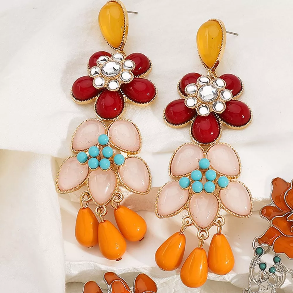 Flower Dangle Earrings, image 2