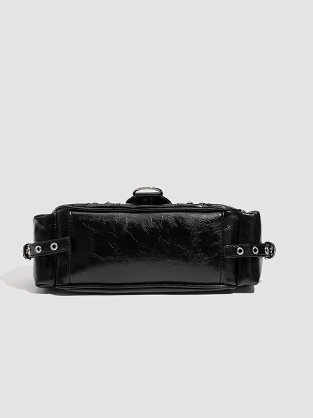 Y2K Style Rivet Embellished Patent Leather Shoulder Bag, image 4