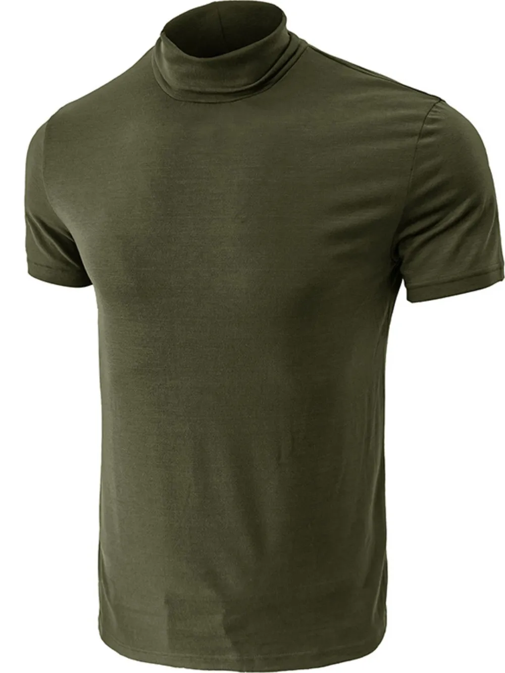 Men's Full Size Mock Neck Short Sleeve T-Shirt Plus Size, image 2