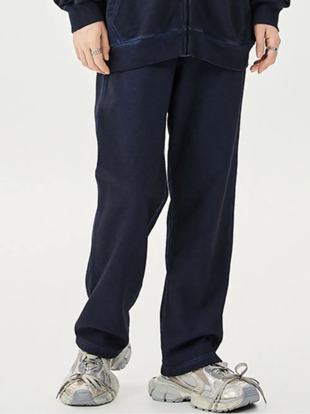 Men's Drawstring Washed Straight Sweatpants, image 7