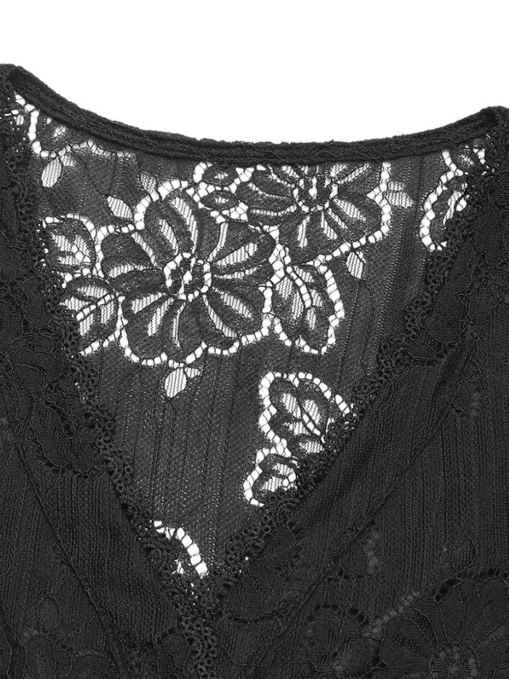 Button Down Short Sleeve Lace Shirt, image 3