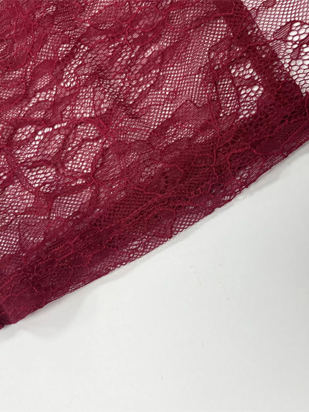 Lace Sheer Mock Neck Long Sleeve Maxi Dress, image 23