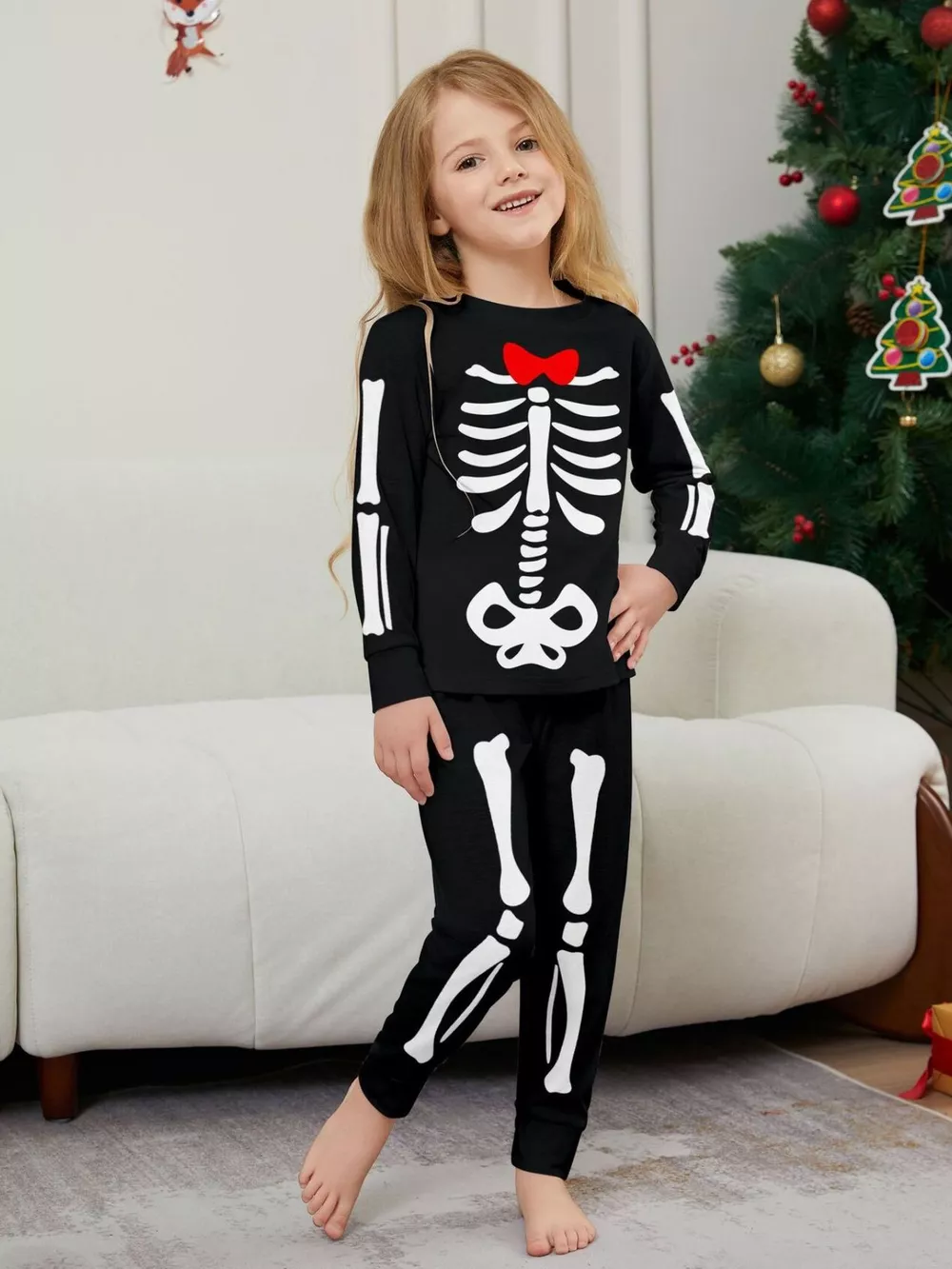 Full Size Matching Family Skeleton Pajama Set Plus Size, image 10