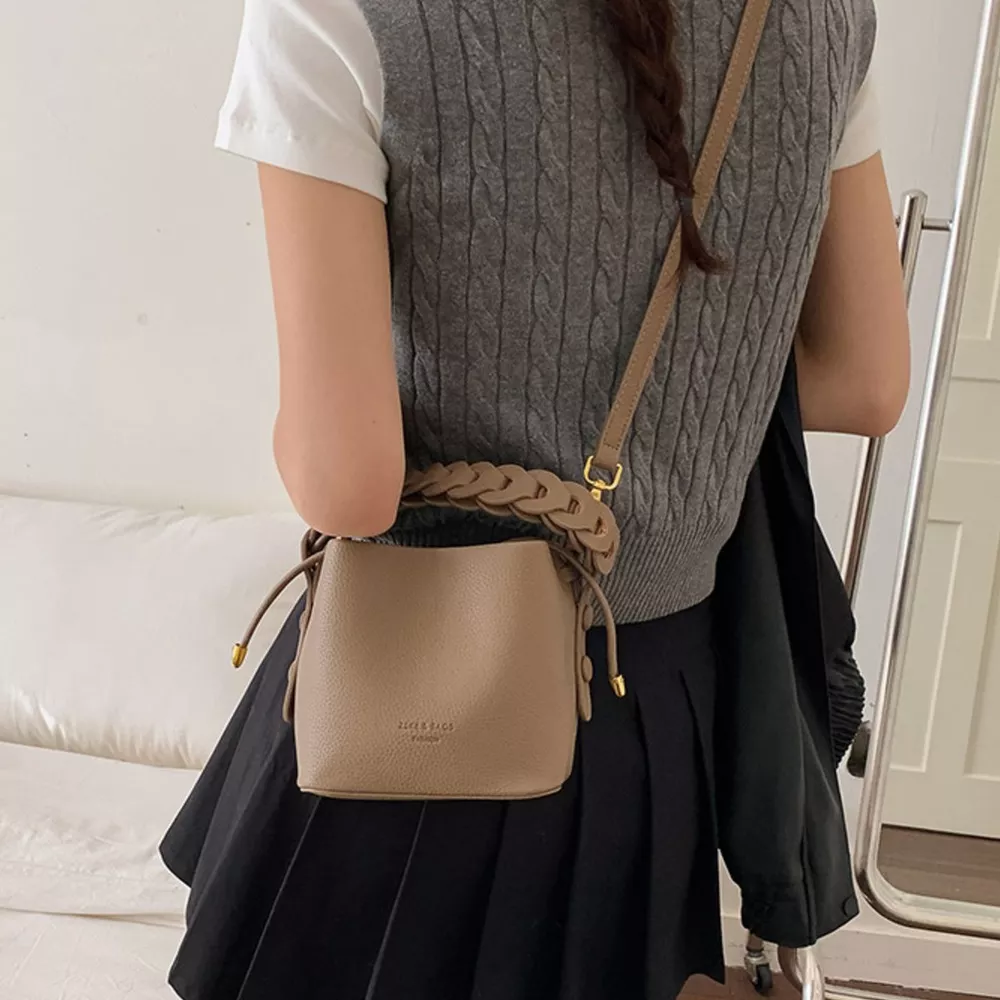 PU Leather Bucket Crossbody Bag, image 4