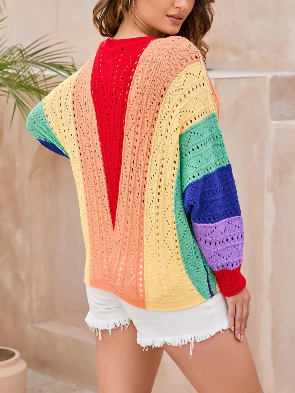Color Block Openwork Sweater, image 6