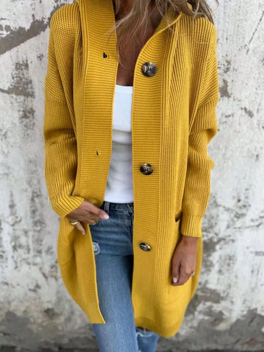 Full Size Button-Down Hooded Cardigan Plus Size, image 11