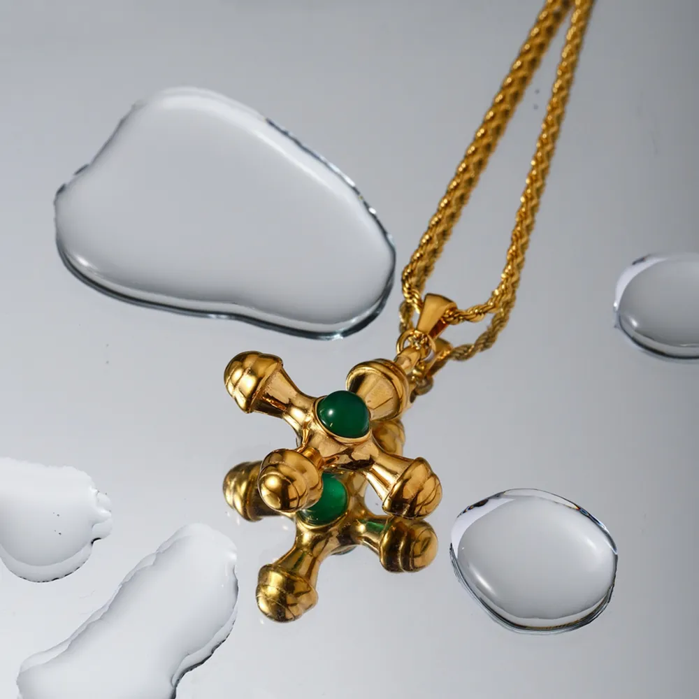 Gold-Plated Stainless Steel Cross Shape Pendant Necklace, image 5