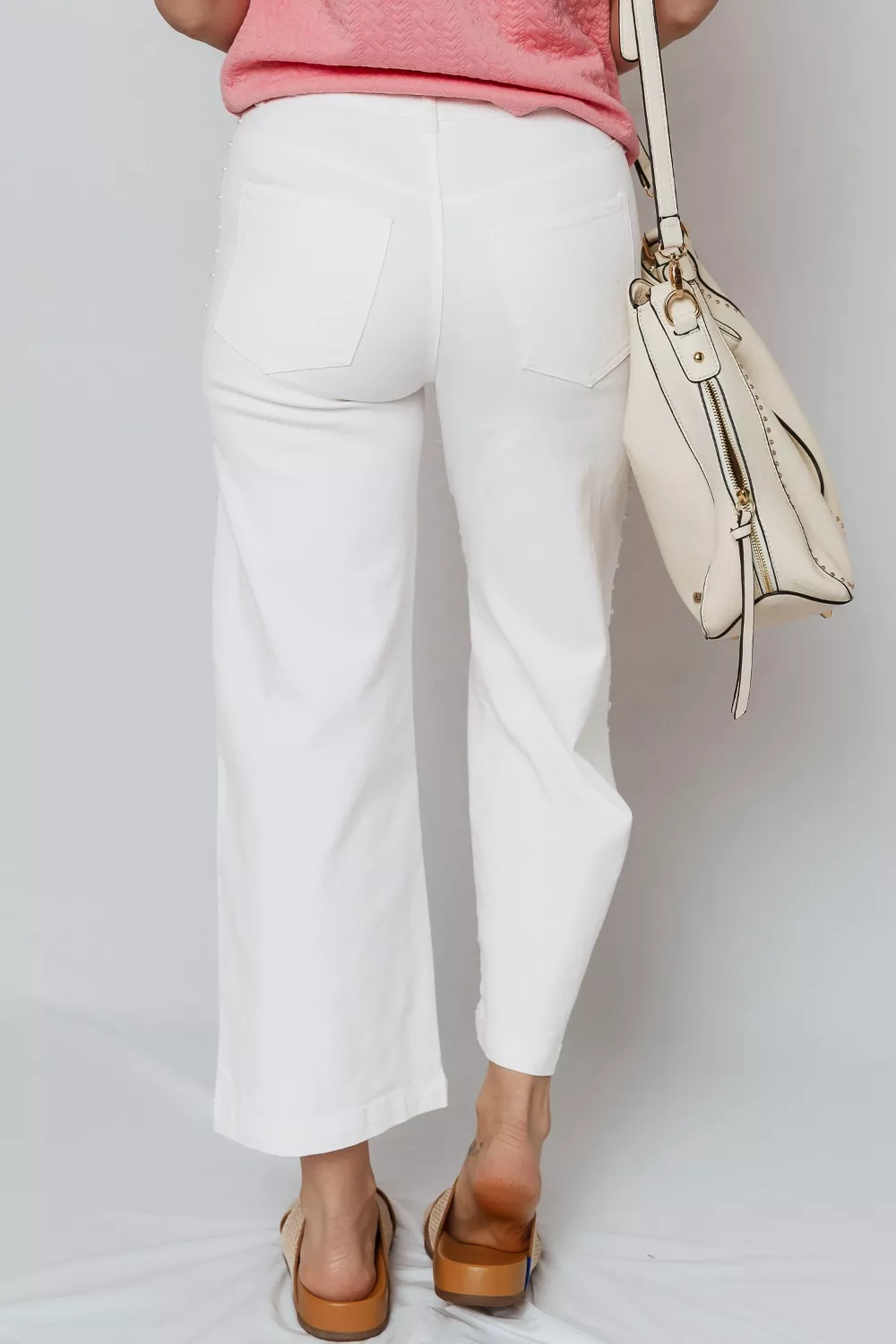 Pearl Embellished Side Seam Ankle-length Shift Jeans, image 4