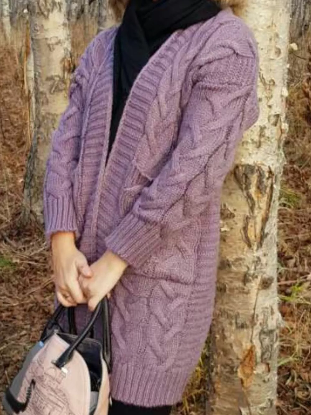 Chunky Knit Open Front Cardigan, image 5