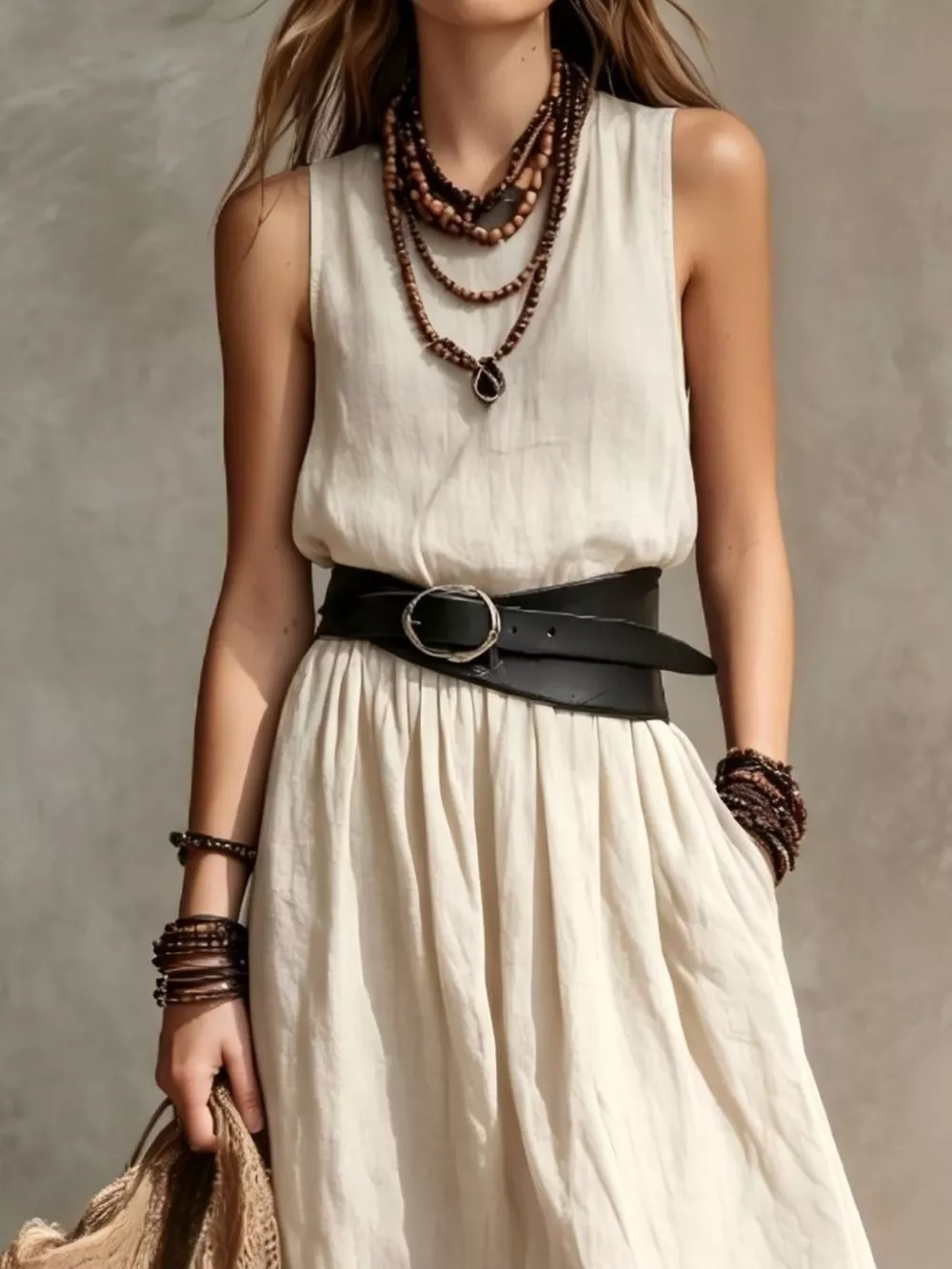 Full Size Round Neck Sleeveless Maxi Dress Plus Size, image 6