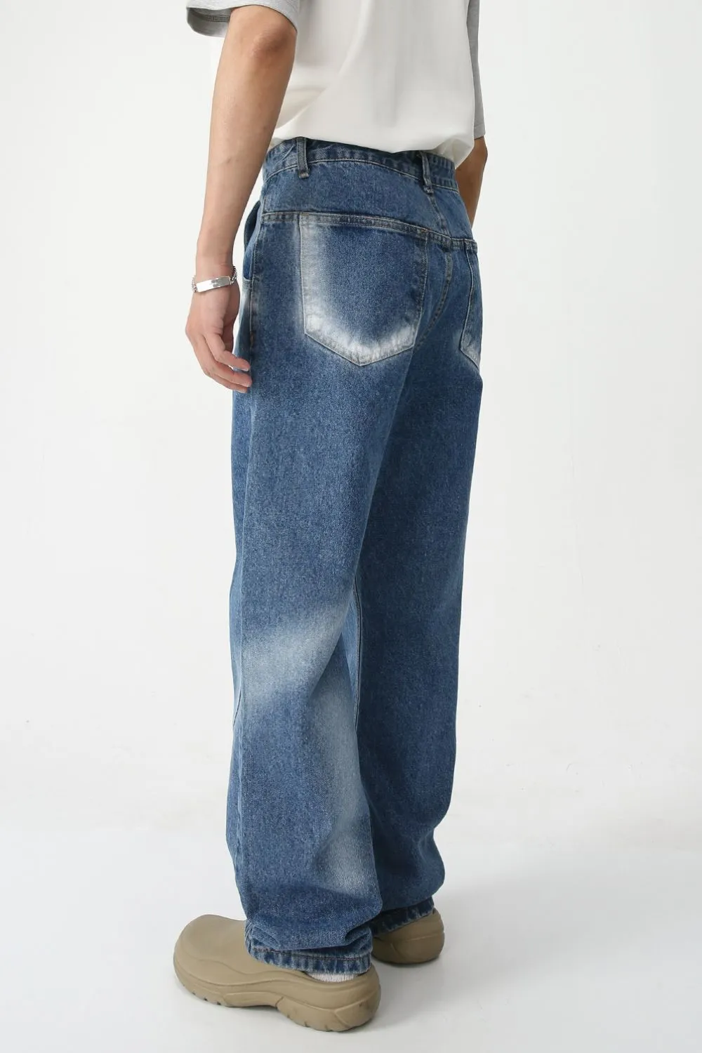 Men's Tie-Dye Washed Straight Leg Jeans, image 2