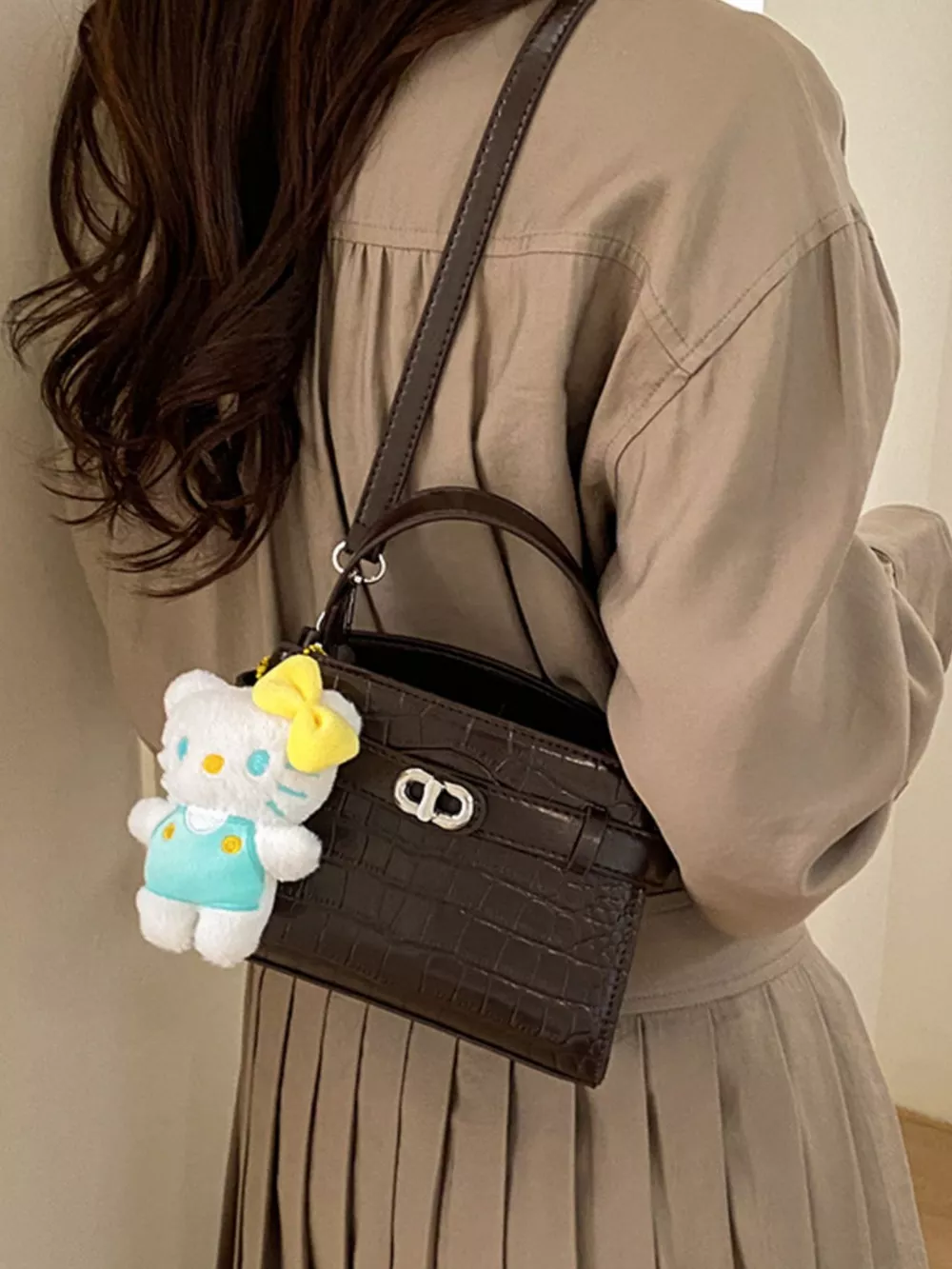 Crocodile Embossed Crossbody Bag, image 4