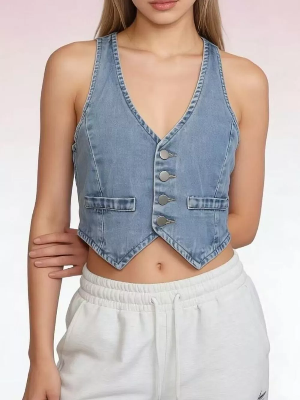 Button-Down Denim Vest, image 8