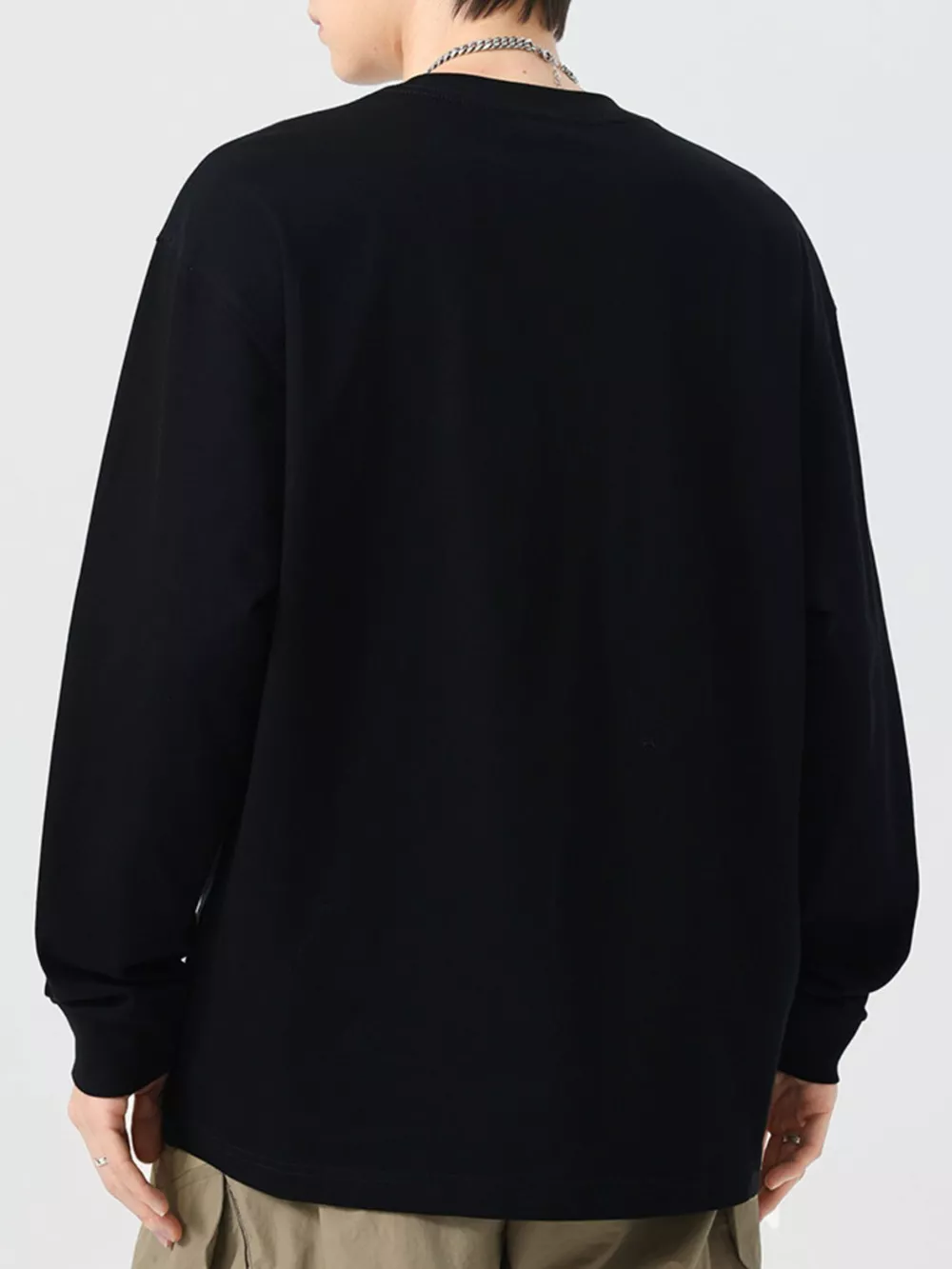 Men's Plus Size Round Neck Long Sleeve T-Shirt, image 3