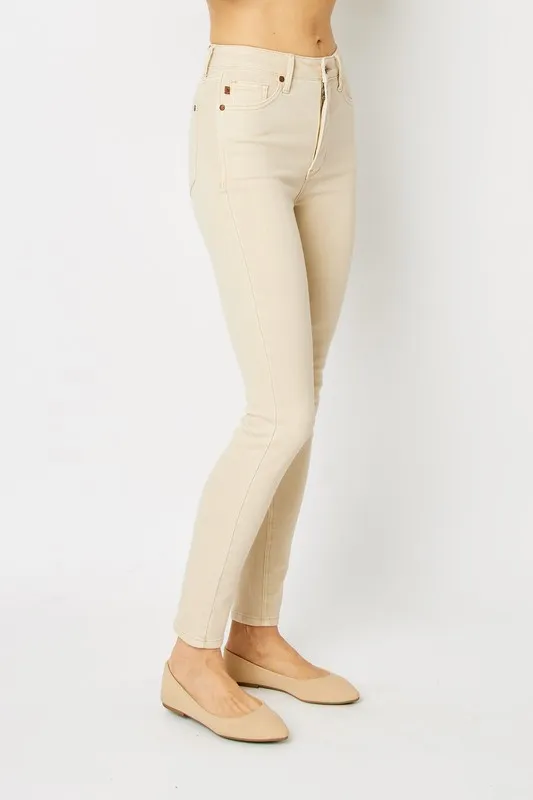 Full Size Garment Dyed Tummy Control Skinny Jeans, image 4