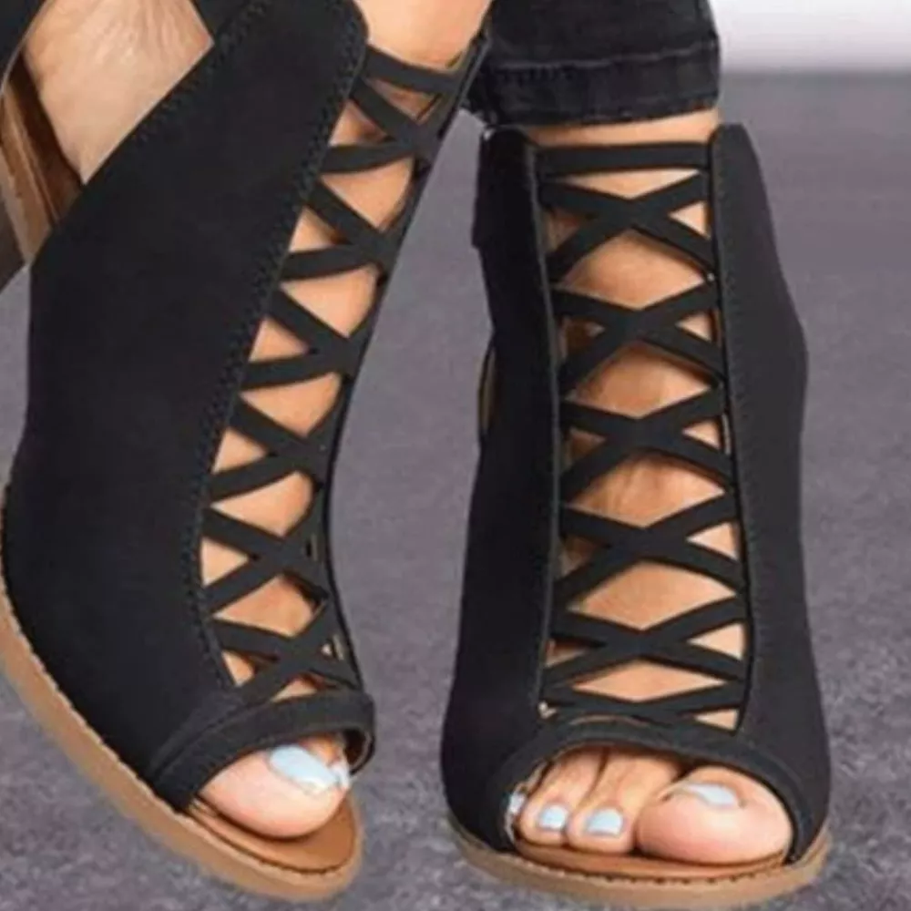Peep Toe Block Heels Sandals, image 3