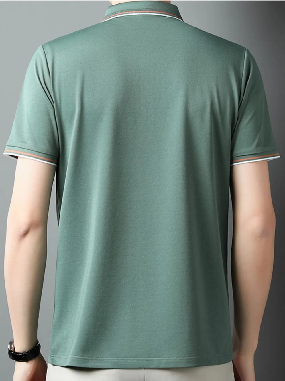Men's Plus Size Button Detail Short Sleeve Polo, image 3