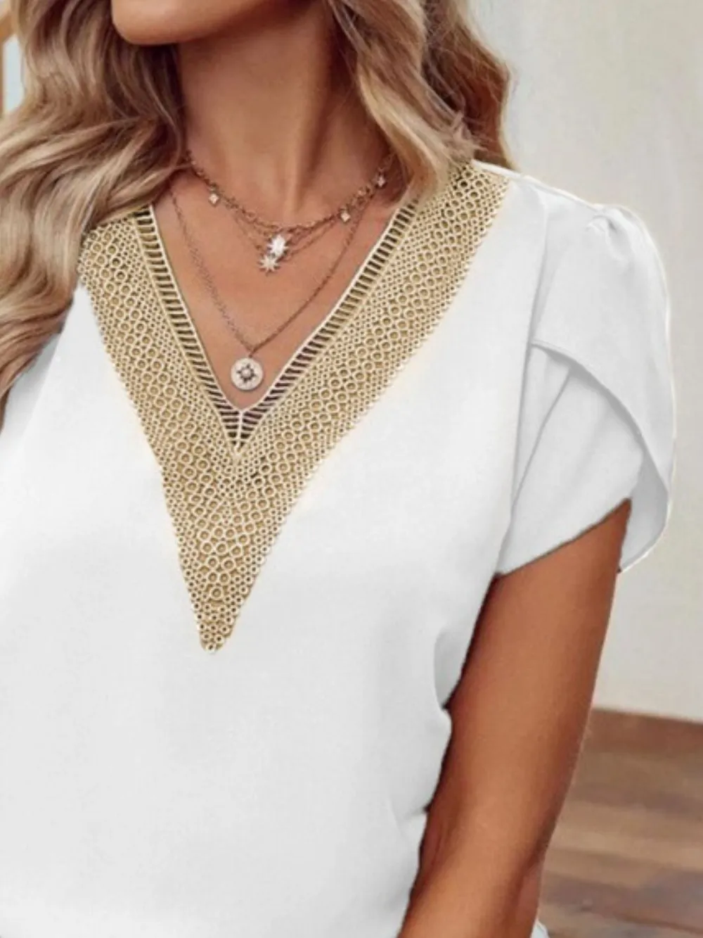 V-Neck Petal Sleeve Blouse, image 11