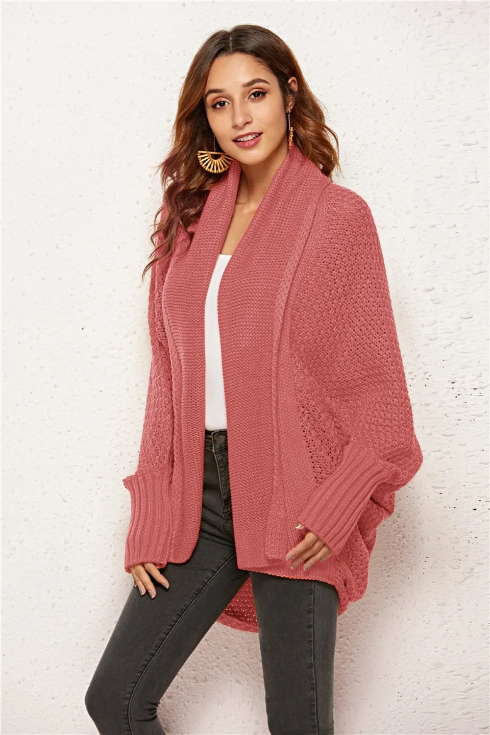 Open Front Batwing Sleeve Cardigan, image 16