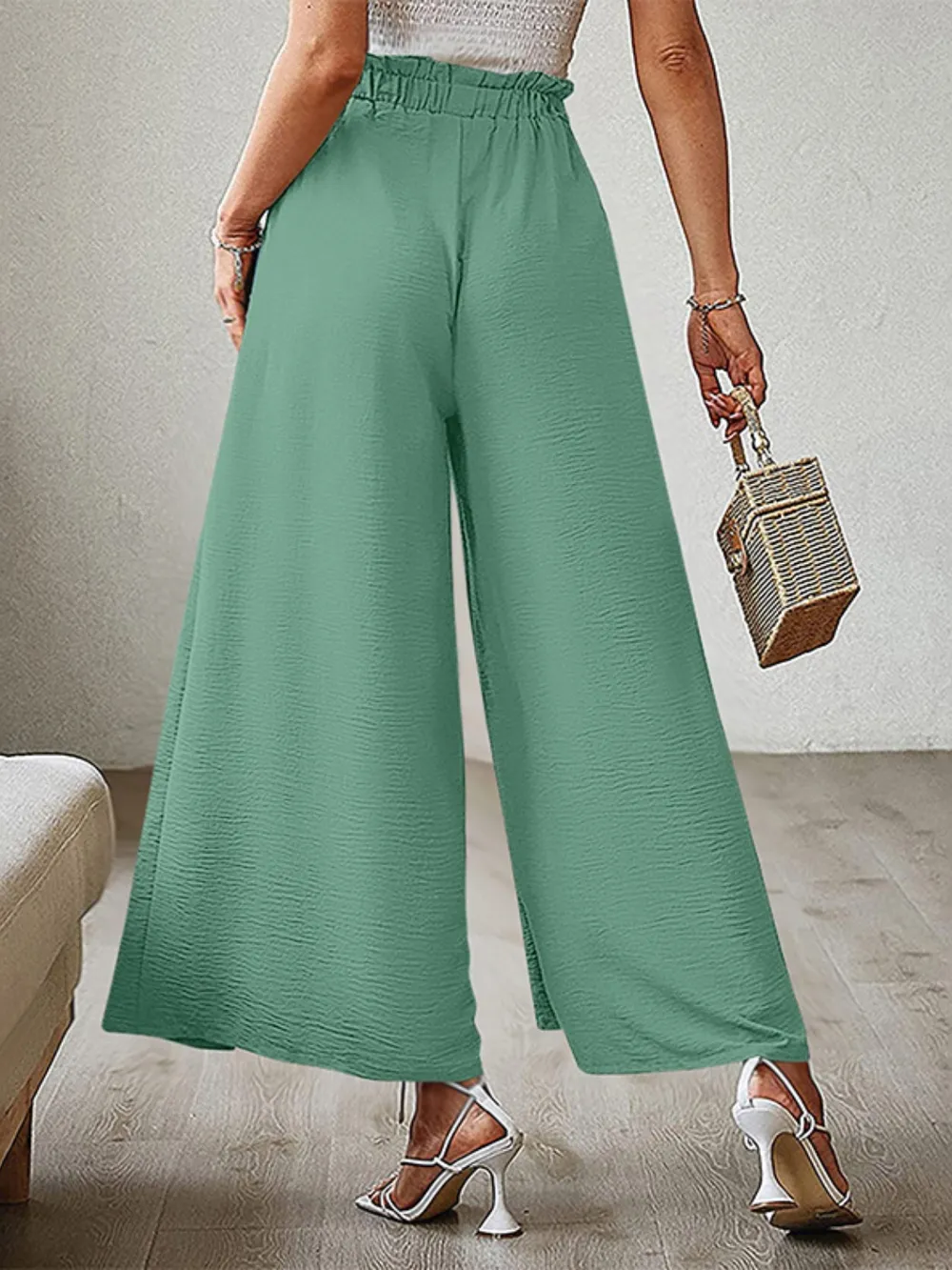 Tied Slit Wide Leg Pants, image 15