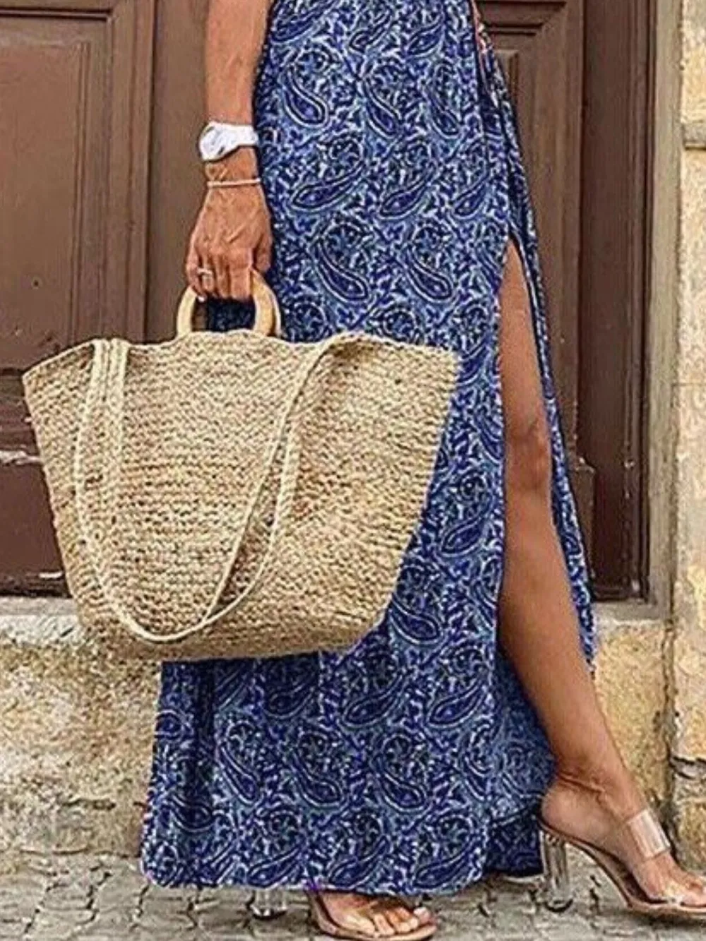 Full Size Printed V-Neck Short Sleeve Maxi Dress Plus Size, image 2