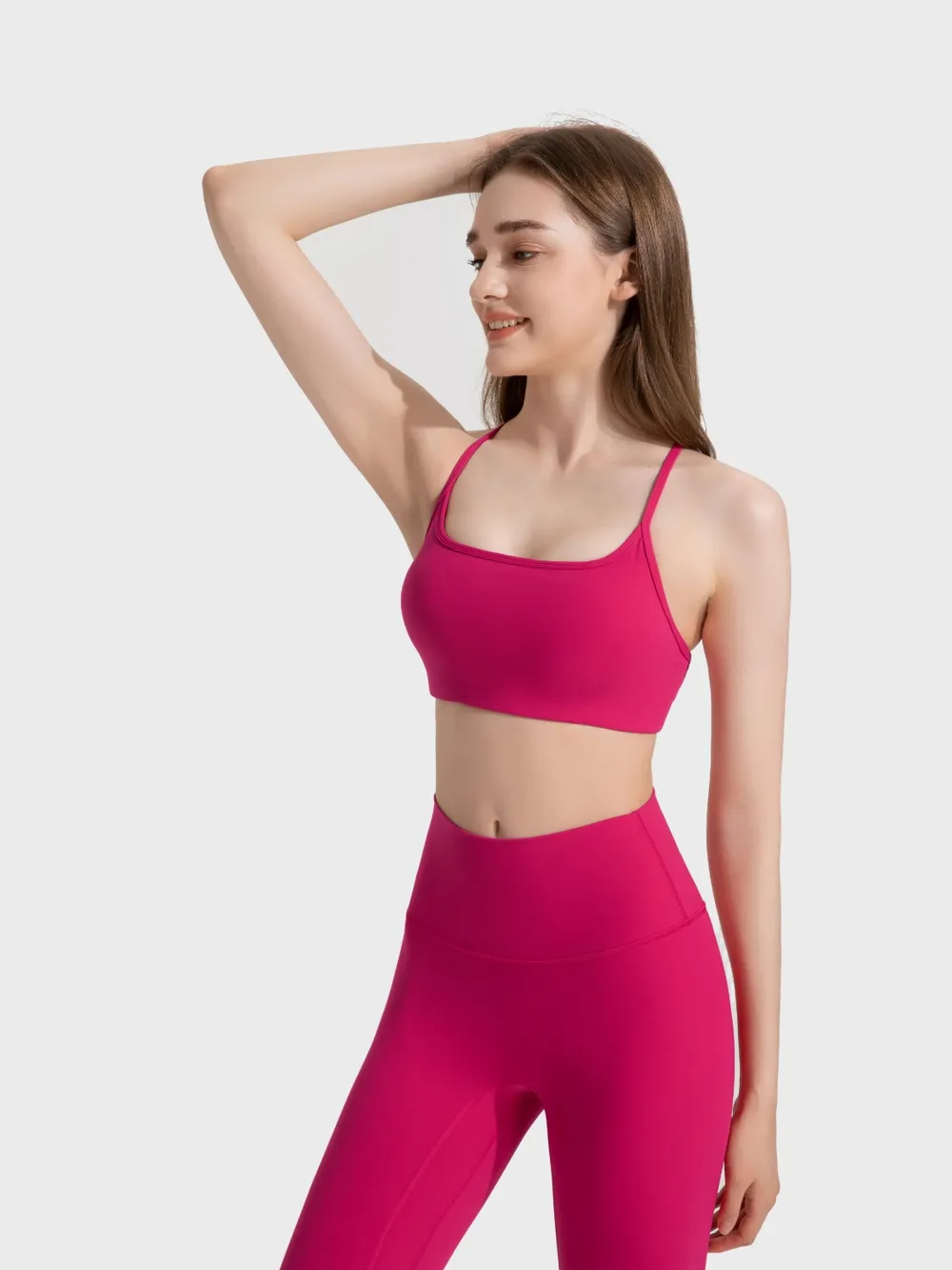 Crisscross Back Scoop Neck Active Cami with Detachable Chest Pads, image 11
