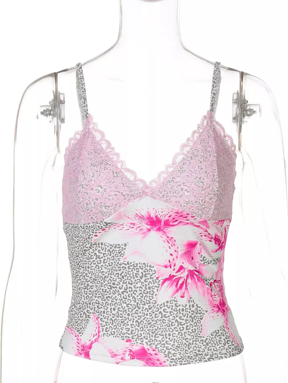 Lace Detail Leopard Cami, image 9