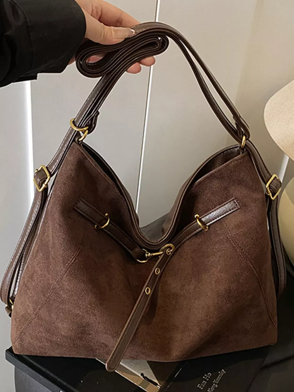 Vintage Suede Tote Bag, image 11