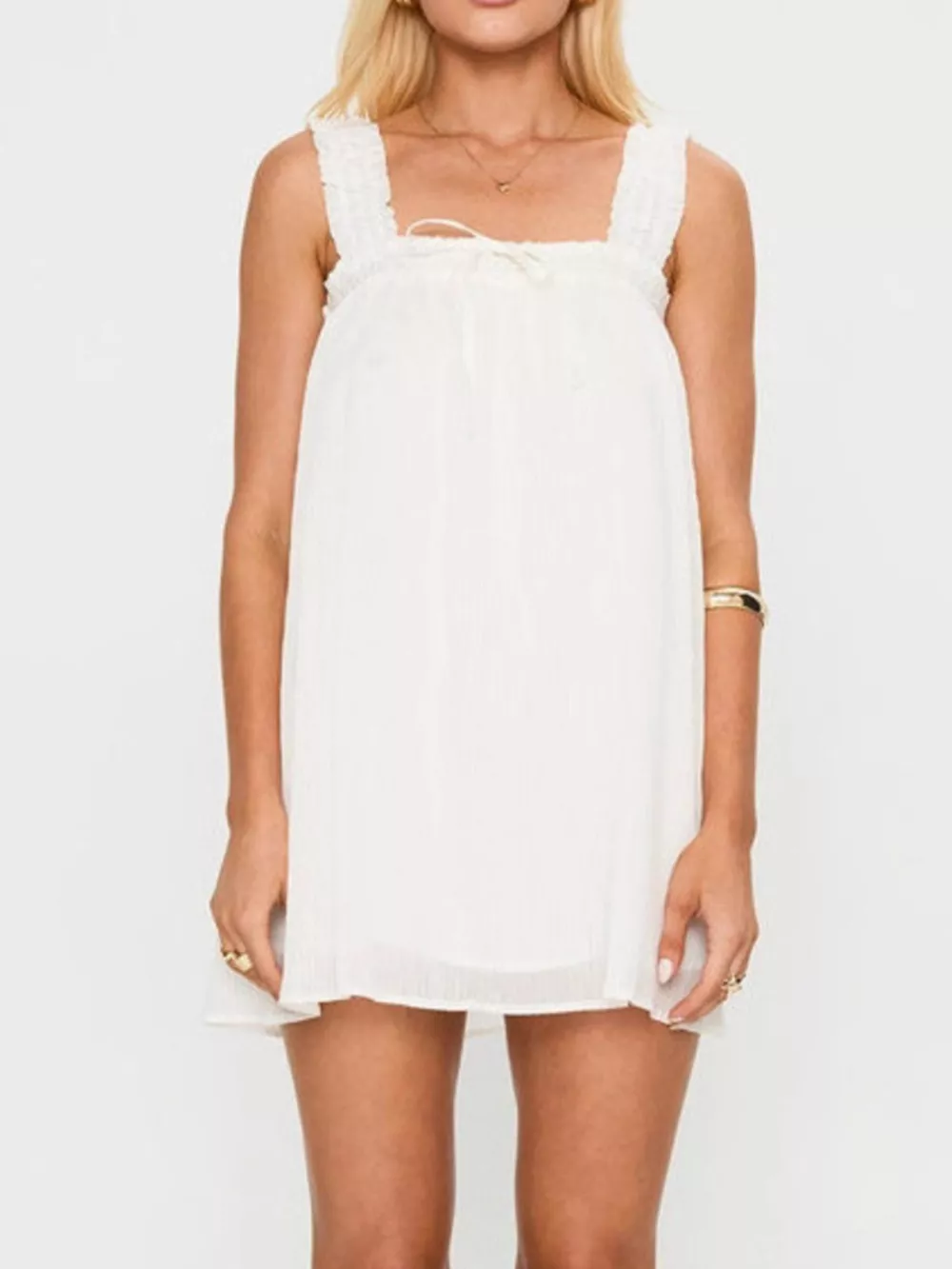 Frill Square Neck Mini Dress, image 5