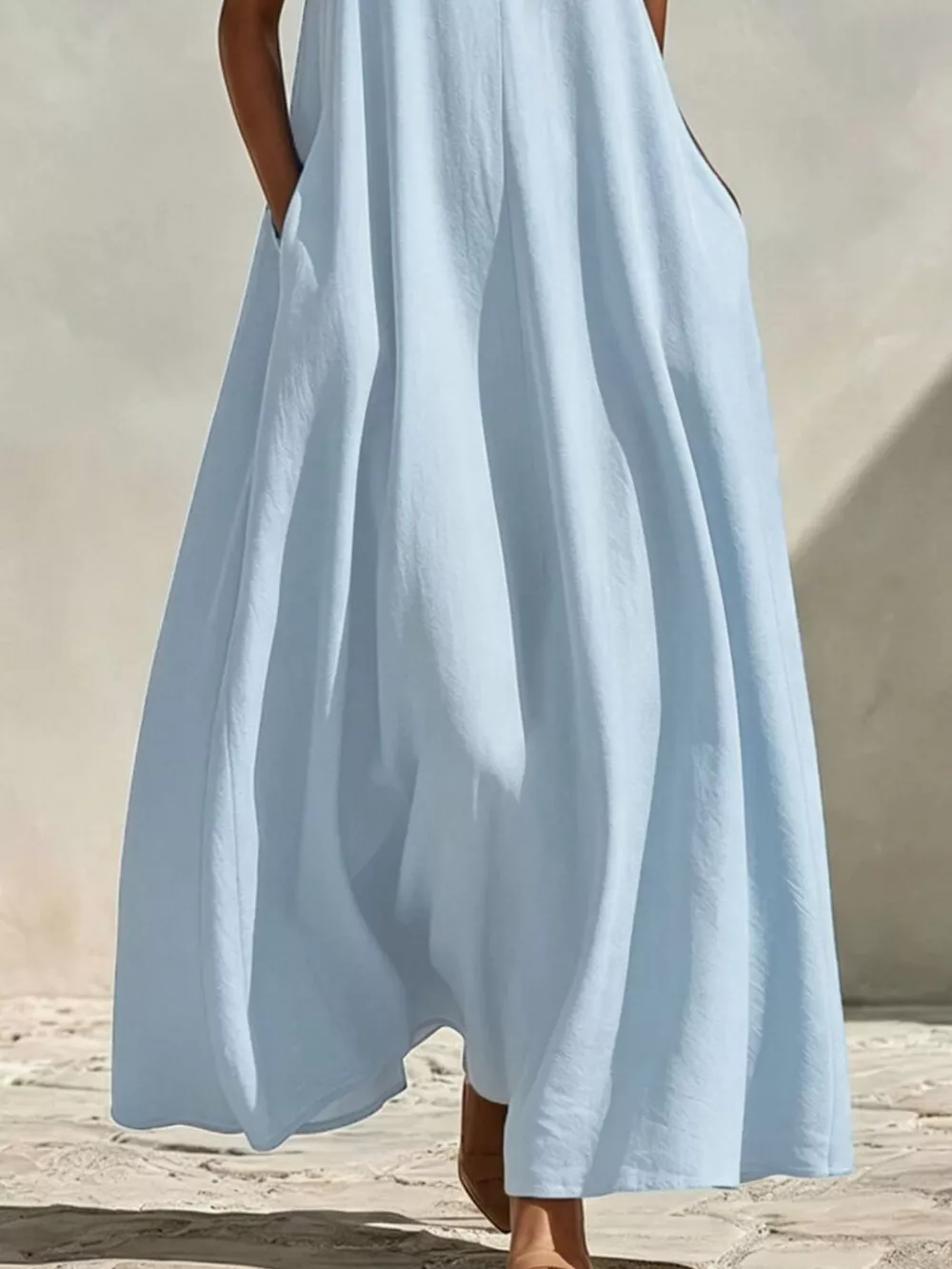 Sleeveless Maxi Dress with Side Pockets, image 7