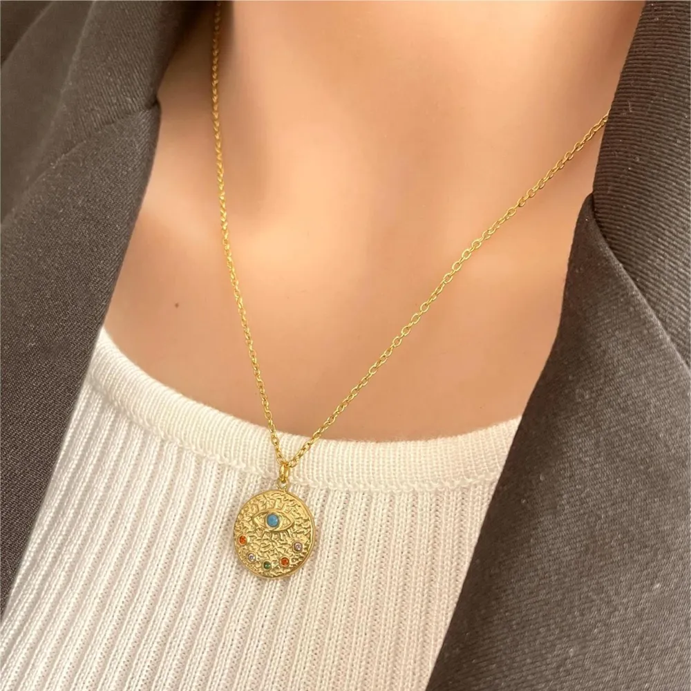 18K Gold-Plated Coin Pendant Necklace, image 2