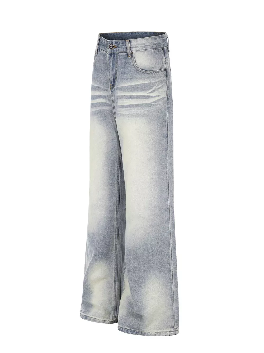 Men's Full Size Vintage Wash Wide Leg Jeans Plus Size, image 2