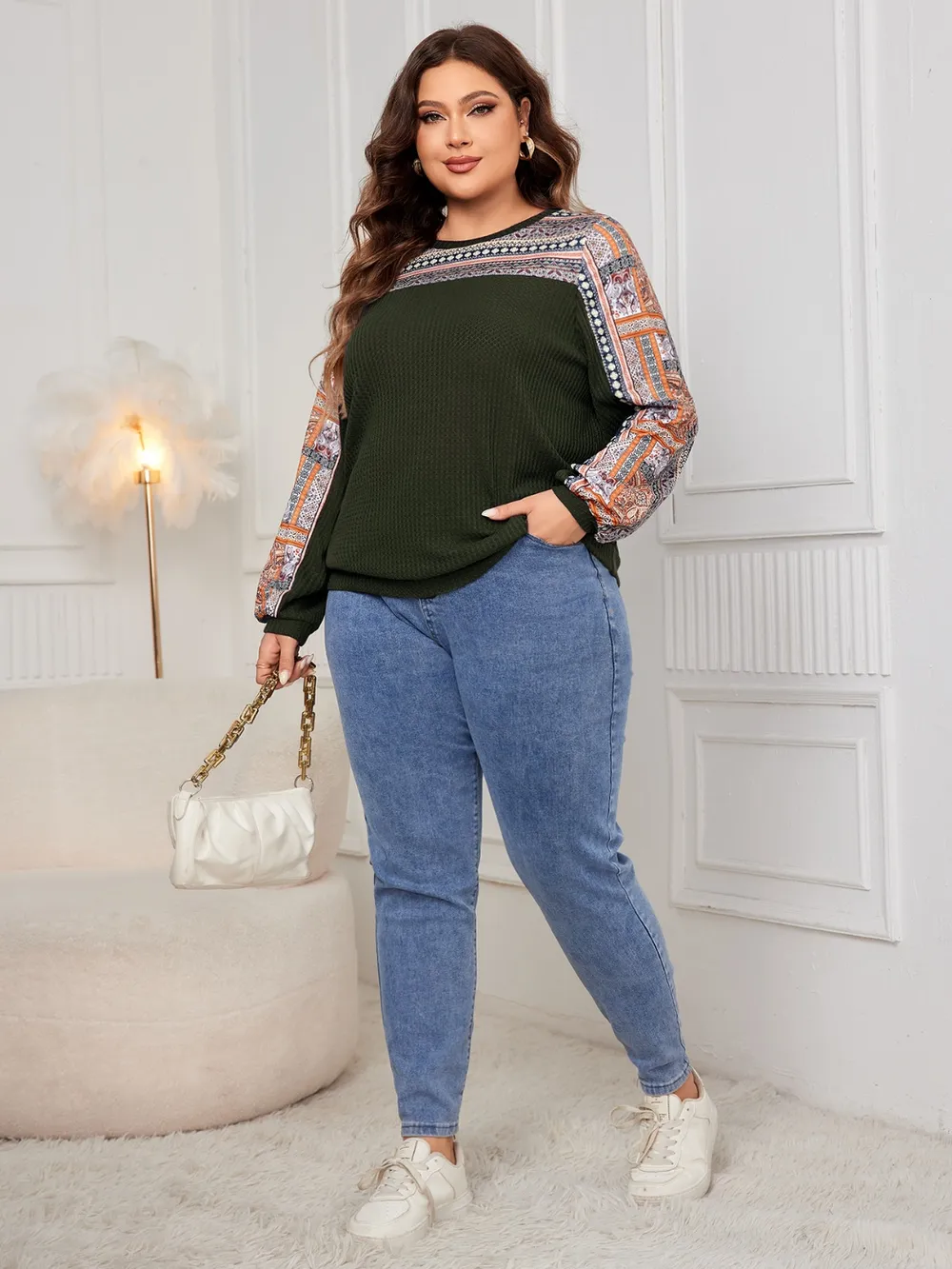 Plus Size Printed Long Sleeve Sweatshirt, image 7