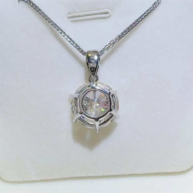 10 Carat Moissanite 925 Sterling Silver Pendant Necklace, image 3