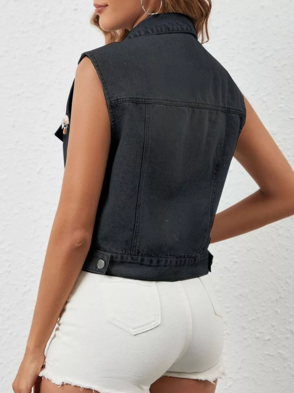 Button Up Denim Vest, image 13