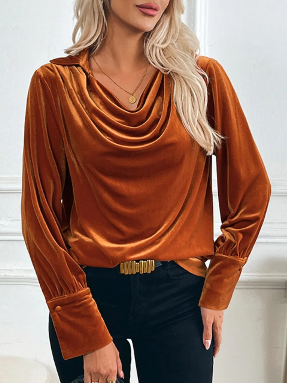 Ruched Long Sleeve Blouse, image 4