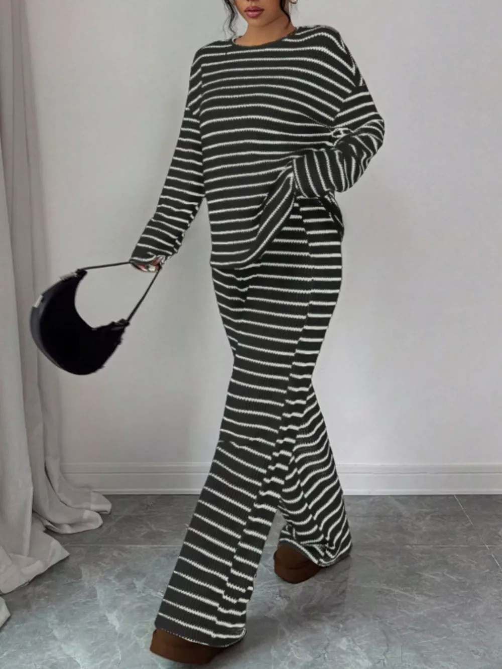 Striped Relaxed Fit Top and Pants Set, image 8
