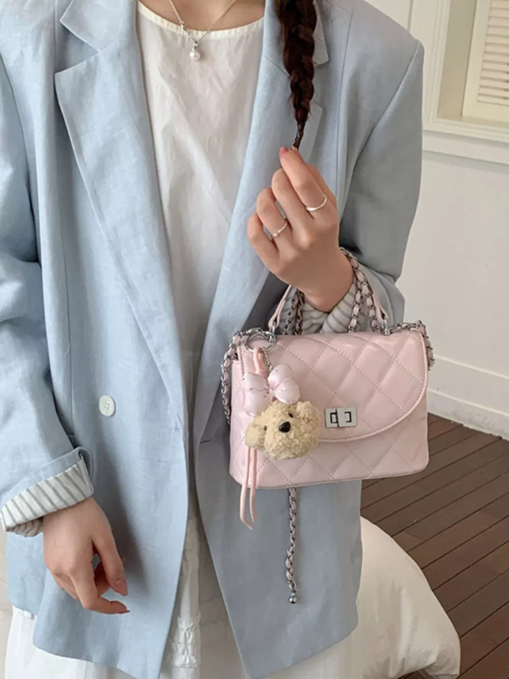 Quilted Chain Strap Crossbody Bag, image 3